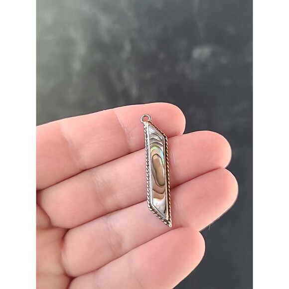 Alpaca Mexico Abalone Shell Pendant Vintage - Picture 6 of 10